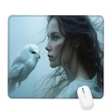 Tappetino Mouse 240x200x3mm, Tappetino Mouse Beige Piccolo con Motivo, Impermeabile e Antiscivolo Tastiera da Gaming Mousepad, donna Tappeto Scrivania con Bordo Cucito per Ufficio Accessori J-300