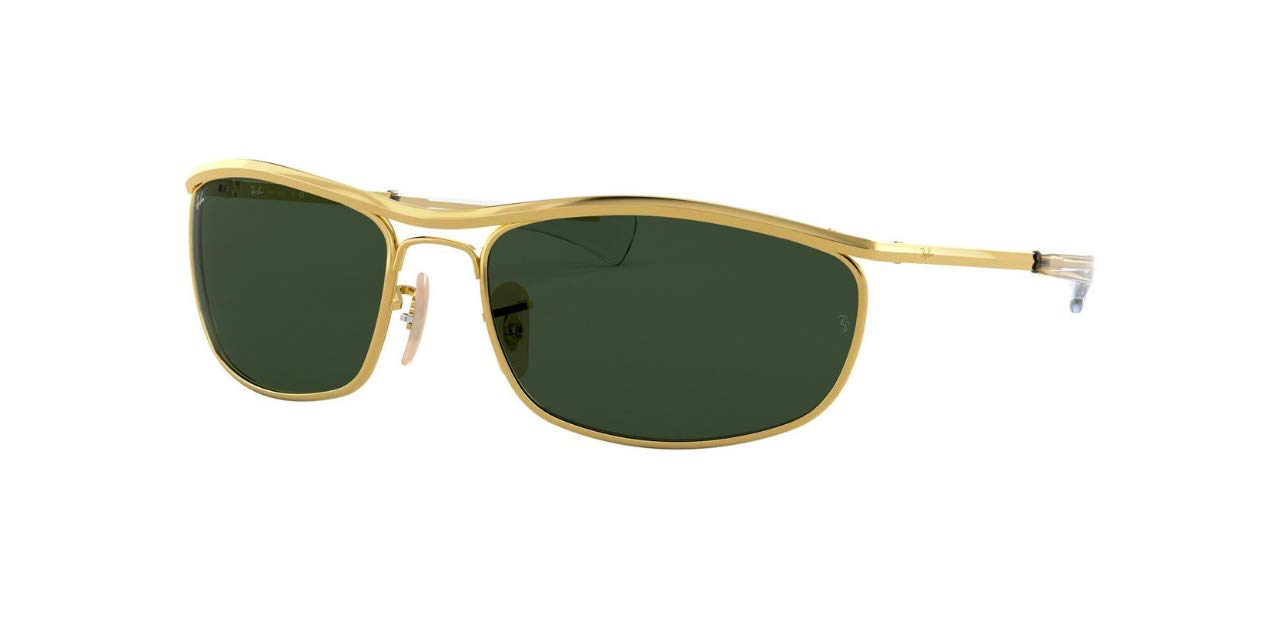 Photo 1 of Ray-Ban Unisex RB3119M Olympian I Deluxe Rectangular Sunglasses, Gold/G-15 Green, 62 mm