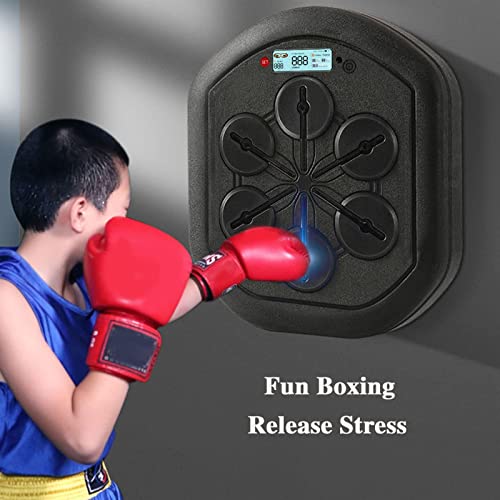 Com Tela De Led Music Boxing Machine, Boxing Reaction Wall Target, 6 Strike Lights & Boxing Gloves,