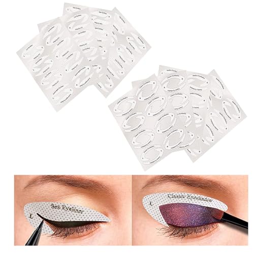 64Pcs Eyeliner Eyeshadow Stencil Stickers Wing Cat Eyeliner Stencils Tool Template Sticker Cards Smokey Eyes Winged Quick Cat Eyelash Eye Line Stencil Multifunctional Makeup Tool for Beginners