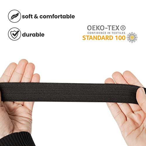 Mix Size Elastic for Sewing Black, Knitted, Set of 4 (10-20-30-40 mm), 12 metres (4x3 metres), 1 count (Pack of 4) - Image 3