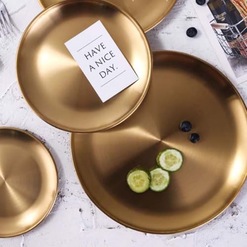 Plato dorado para servir de acero inoxidable MAGICLULU elegante 4