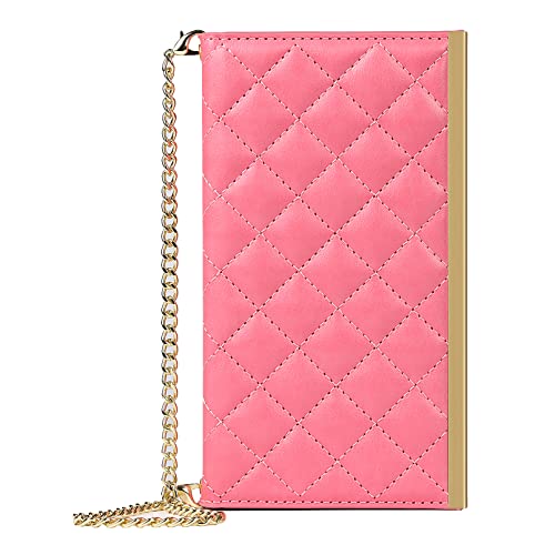 Zouzt Vogue Crossbody Case Compatible With Iphone 12 Mini Case Wallet Leather Case With Mirror Card Slot Cover Holder Wrist Strap Lanyard Purse Case For Iphone 12 Mini 5G 5.4 Inch Pink #TOP5
