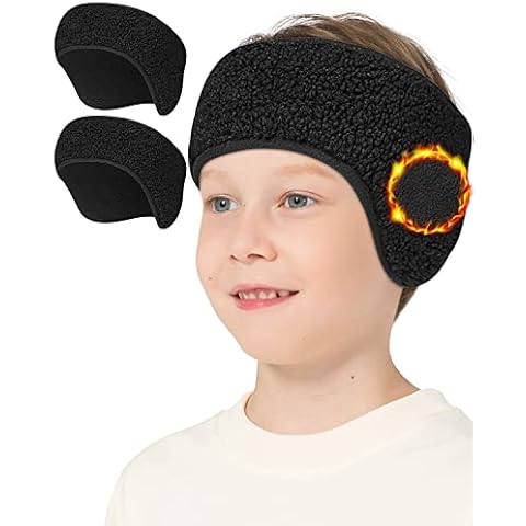 Lauzq Ear Warmers for Kids - Thermal Ear Muffs Winter Headbands for Boys Girls in Cold Weather for Running Cycling Ski Cover