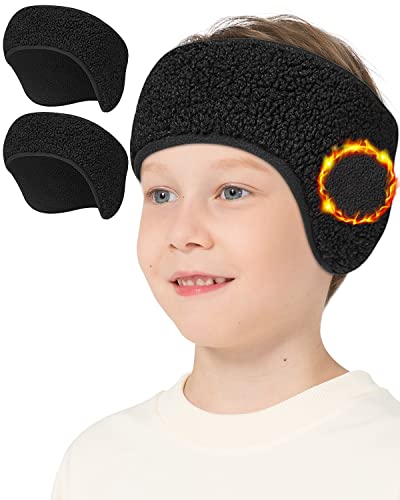 Lauzq Ear Warmers for Kids - Thermal Ear Muffs Winter Headbands for Boys Girls in Cold Weather for Running Cycling Ski