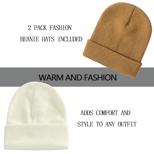 Image of ZOORON 1&2 Pack Beanie for Men Women Slouchy Beanie Hats Winter Knit Caps Soft Ski Hat Unisex