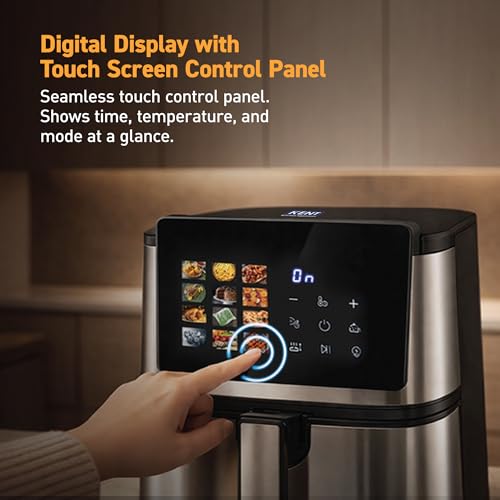 Image of KENT Digital Air Fryer 9L| 2200W |Bake,Grill&Roast|Up to 80% Less Oil Usage| 12 Preset Menu |Digital Display & Touch Control Panel |Glass Window with in built Light|Dual Heating Element at Top &Bottom