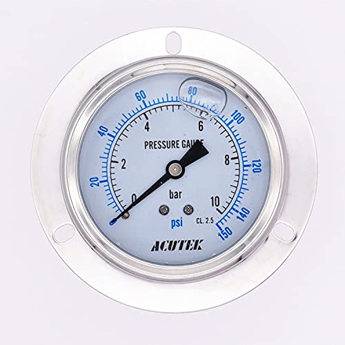 Manómetro Hidráulico Antichoque YN75ZT 10bar G3/8 Lleno de Aceite miniatura 5