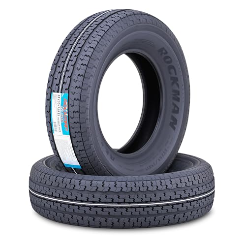 ROCKMAN Heavy Duty Trailer Tire ST205/75R15 10-Ply Load Range E 110M Steel Belted Radial 11172 Set2