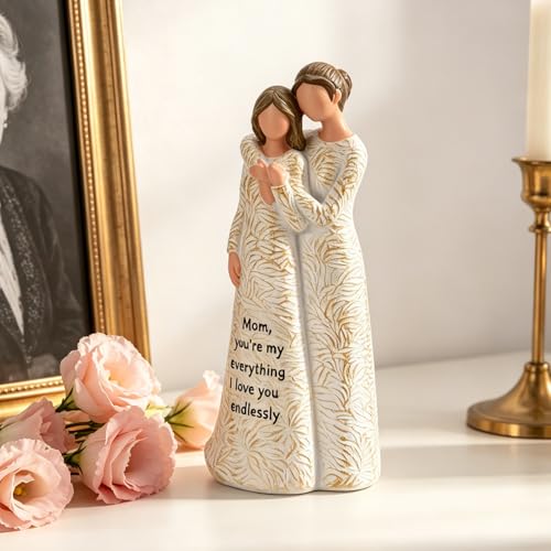 Estatua de madre e hija de resina pintada a mano miniatura 5