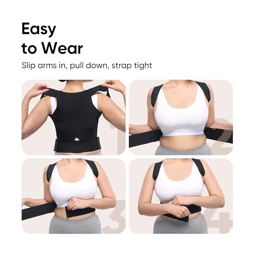 Image of Frido Orthotics Posture Corrector for Men & Women | Slim, Lightweight Back Brace for Shoulder & Back Support | Invisible Design, Breathable & Adjustable | For Everyday Office & Home Use (Small)