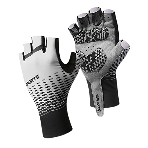 Hsdvdva Guantes de ciclismo para hombre y mujer, de verano, guantes de gel para bicicleta de montaña, de carreras, motocross, descenso, MTB, transpirables, antideslizantes, amortiguadores, gris, M