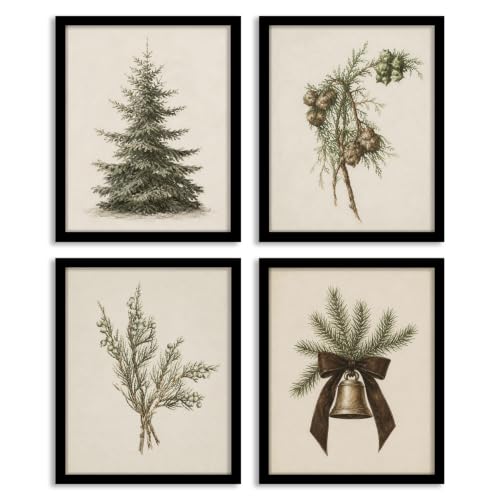 DSHFG Vintage Christmas Tree Botanical Wall Art...