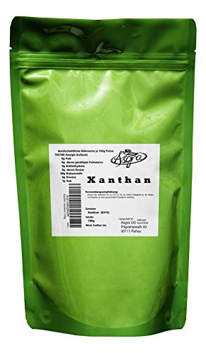 Birsppy 100g Xanthan - E415 - Mind. 1 Jahr MHD - Bindemittel für gutes Gelingen - Backen und Kochen wie die Profis - im praktischen Beutel mit Zip-Verschluß - von Asgra
