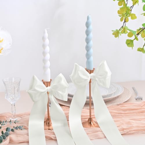 Image of Double Face Off White Satin Ribbon 1-1 /2 inch X 25 Yards Polyester Off White Ribbon for Gift Wrapping Very Suitable for Weddings Party Hair Bow Invitation Decorations and More