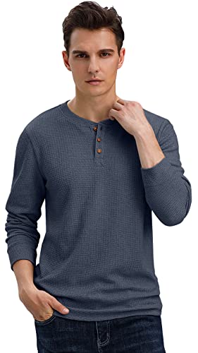 Sailwind Men's Long Sleeve Waffle Henley Casual Henley T-Shirts for Men2