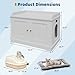 GarveeLife Cat Litter Box Enclosure Furniture, Hidden Litter Box Cabinet with Barn Door, Indoor Cat Washroom, Wooden Pet House, Dog Proof Hideaway Kitty Litter Box Enclosure, Modern End Table, White