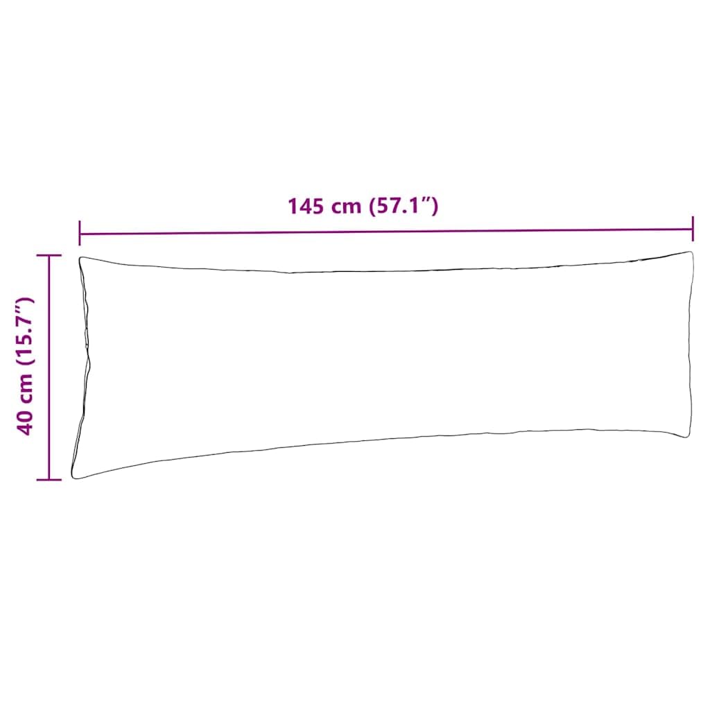 Juego de 2 cojines de sofá gris oscuro de pana de 145 x 40 cm con cremallera, funda extraíble para salón, dormitorio y oficina como cojín para banco
