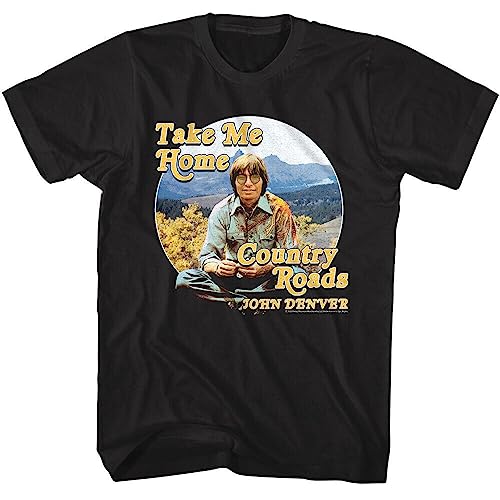 Photo de John Denver Country Roads Men's T Shirt Take me Home Mountain Range BlackXX-Large
