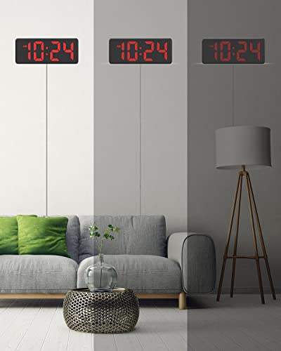 Wall Clock - Led Digital Wall Clock With Large Display, Big Digits, Auto-Dimming, Anti-Reflective Surface, 12/24Hr Format, Small Silent Wall Clock For Living Room, Bedroom, Farmhouse, Kitchen, Office #TOP3