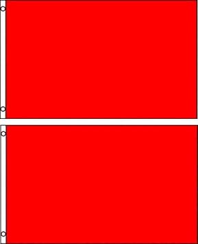 2 Pack lot 2x3 Red Solid Plain Blank Color Flag 2x3 Banner Grommets