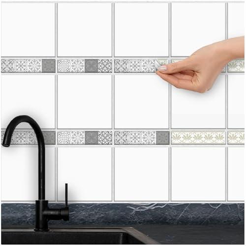 FoLIESEN - Fliesenaufkleber | selbstklebende Fliesen-Folie für Bad &...