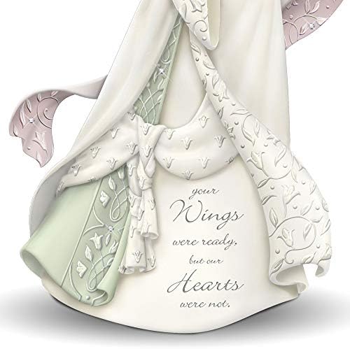 'Your Wings Were Ready, But Our Hearts Were Not' Angel Figurine  Unique in loving memory, figurine from artist Karen Hahn with Swarovski® crystal, faux gems and more. The Bradford Exchange.