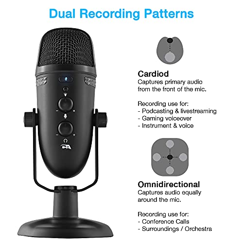 Image of Cyber Acoustics Professional USB Microphone with Dual Recording Patterns - 24-bit Recording with Zero Latency Monitoring - Compatible with PC and Mac (CVL-2230)