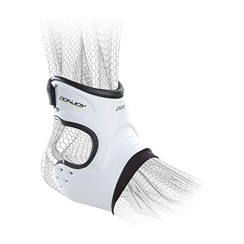 DonJoy Performance POD Ankle Brace, Best Support for Stability, Ankle Sprain, Roll, Strains for Football, Soccer, Basketball, Lacrosse, Volleyball - Medium - Left - White Cover