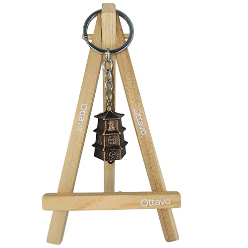 Image of OTTAVO Guardian Bell Keychain, Oxidized Copper, Tibetan Style, 5 cm Height, Good Luck Charm