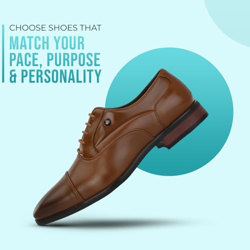 Image of San Frissco Mens Formal Shoes Lace Up Leatherette Oxfords /Soft Cushioned Footbed with TPR Sole /Comfortable, Stylish, Trending, Party, Outdoor Shoes for Office & College