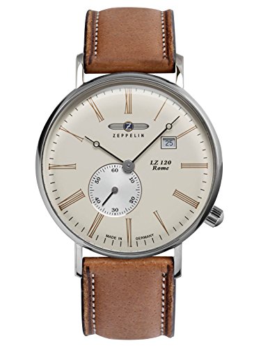 Zeppelin lz120 Rome Reloj para Hombre Analógico de Cuarzo Suizo con Brazalete de Piel de Vaca 7134-5 Zeppelin lz120 Rome Reloj para Hombre Analógico de Cuarzo Suizo con Brazalete de Piel de Vaca 7134-5