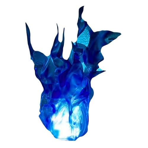 Gorwagely Blue Halloween Floating Fire, Artificial Fake Fire Floating Props No Flame, Illuminated Floating Fireballs, Halloween Party Cool Role Playing Decorations For Home (Blue)