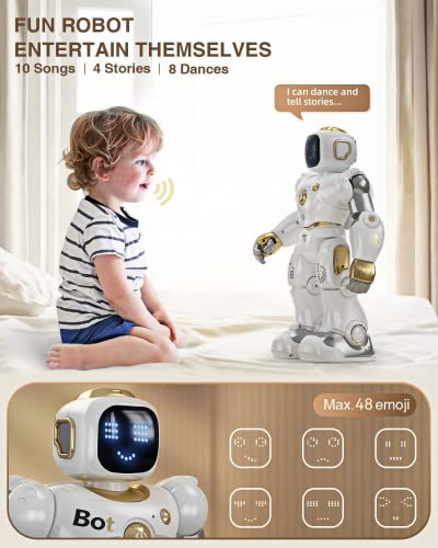 Ruko Smart Robot For Kids, Large Programmable Interactive Stem Rc Robot, Voice Control And App Control, Gifts For Boys And Girls 4 5 6 7 8 9, Gold #TOP4