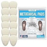 Metatarsal Pads, Metatarsal Foot Pads for Pain Relief, Mortons Neuroma Pads Felt - Small,1/4 - (Pack of 6 Pairs) - Hapad