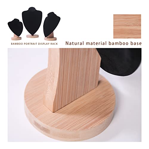 Justsoso 11" Bamboo Necklace Display For Selling Jewelry Easel Necklace Chain Bust Stand Tower Rack For Store Show (Black) #TOP4