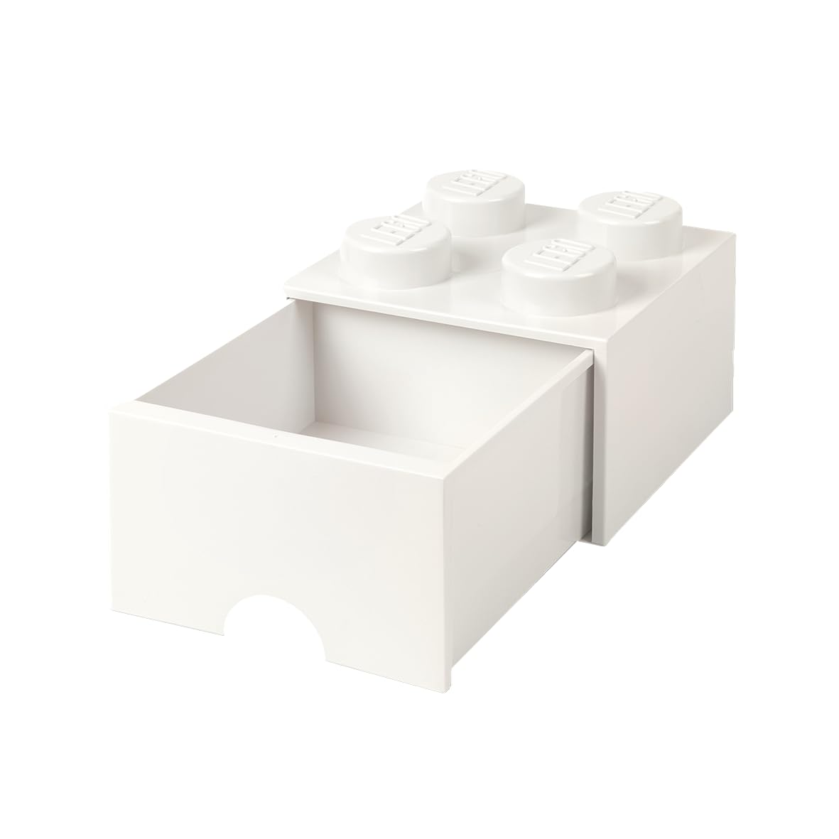 Cassettiera Mattoncino Lego 4 Bottoni, 1 Cassetto, Cassa Portaoggetti Impilabile, 4.7 L