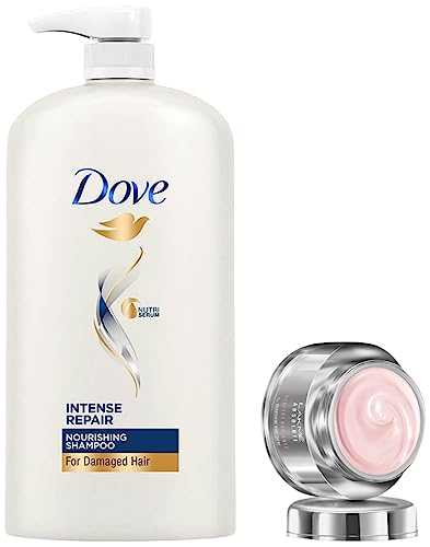Image of Dove Intense Repair Shampoo, 1L & Lakme Absolute Perfect Radiance Skin Lightening Night Creme, 50g