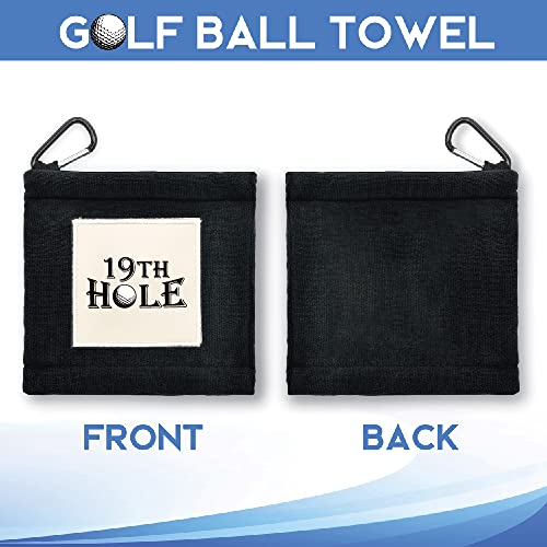 Geygie 19Th Hole Portable Microfiber Double Layer Pocket Golf Towel With Clip, Funny Golf Towel For Men Dad, Golf Accessories For Men Dad, Funny For Golf Fan #TOP1