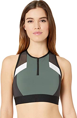 Reebok Women's One Series Colorblock Crop Top, Chalk Green, Large