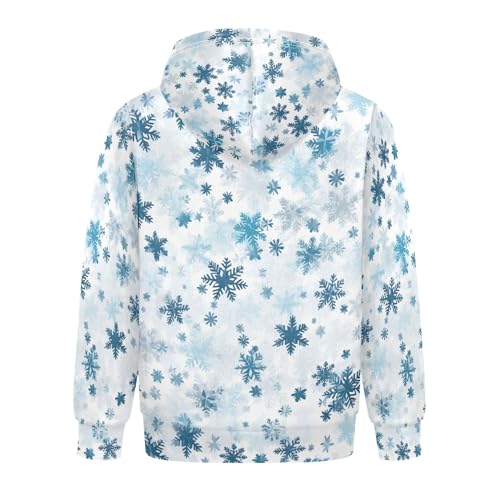 Kids Hoodies Sweaters Christmas Xmas Snowflake Hooded Sweatshirts with Big Pockets for Boys Girls B04003992