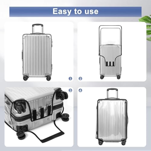 Image of LIGHTNIING HAMMERZ Transparent Luggage Cover | Clear PVC Suitcase Cover | Trolley Bag Protective Covers Case Waterproof Travel Bag Suitcase Covers | (24inch Medium)