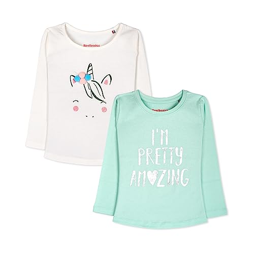 Image of Real Basics Girls Regular Fit Full Sleeves Tshirt (Pack of 2)