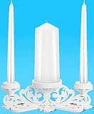 Unity Candle Holder - Candles Holder for Wedding Ceremony - Table Centerpiece Decoration White Stand