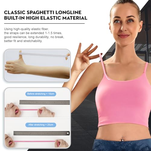 Image of ECOPARTY Wirefree Padded Yoga Sports Bra for Women - Moisture Wicking Quick Dry Workout Crop Tank Camisole