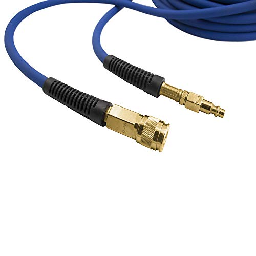 California Air Tools 8010 Steel Tank Air Compressor, 8 gal & Estwing E1450PVCR 1/4" x 50' PVC/Rubber Hybrid Air Hose with Brass 1/4" NPT Industrial Fitting and Universal Quick Connect Coupler