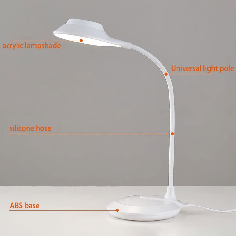 Lampe de bureau LED, lampe de bureau de lecture, 3200K-6500K, gradation continue, interrupteur tactile, lampe de travail de protection des yeux for l'étude, la lecture, l'artisanat, la couture, le tra