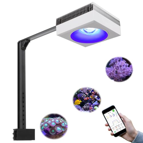 Image of PopBloom RL90 Full Spectrum Reef Light WiFi Marine Reef LED Aquarium Light Saltwater Aquarium Fish Tank Lamp (White, 100W WiFi)