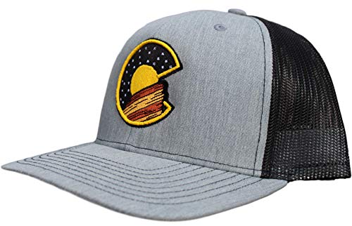 Colorado Red Rocks Boulder CO Trucker Hat Curved Bill (Heather Gray/Black Curved Bill Trucker Hat)