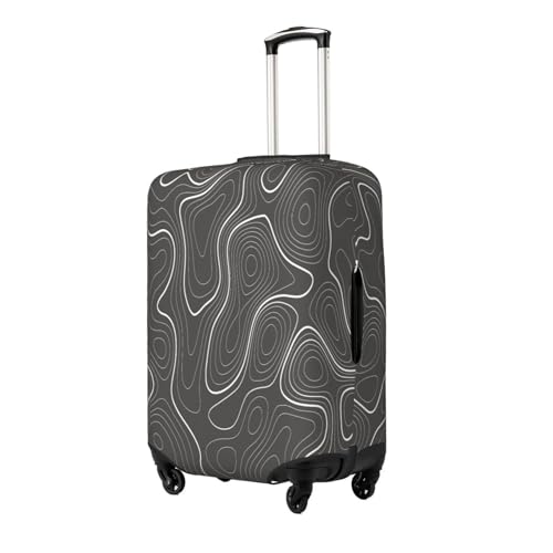 Topography Contour Map Luggage Cover for Suitcase, Suitcase Cover Protector Fit 25-28 Inch Luggage Travel Accessories, L2